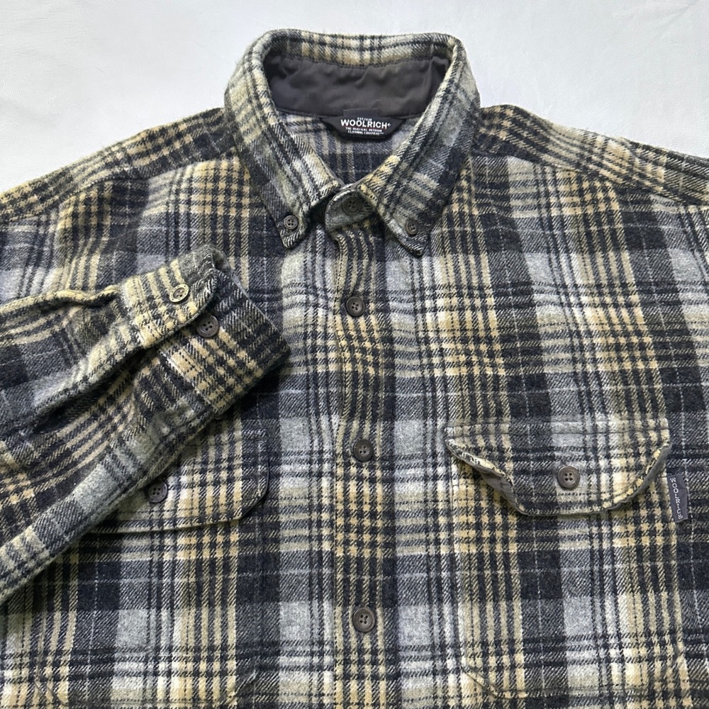 Woolrich Wool Nylon Blend Plaid Flannel Shirt Large Gorpcore Workwear Cabin 6088